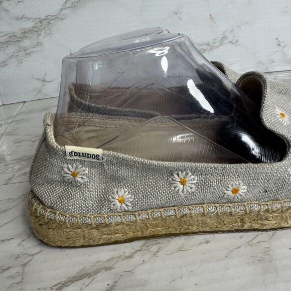 Soludos Shoes Womens Size 9 Espadrille Daisy Embroidered Slip On Floral Canvas - Picture 8 of 14